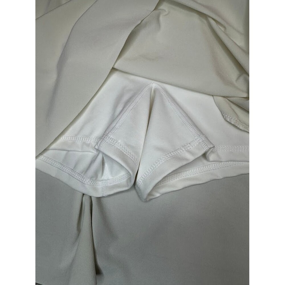 White Athletic Tennis Skort Skirt Hidden Zip Pockets Built In Shorts XS - Picture 2 of 6